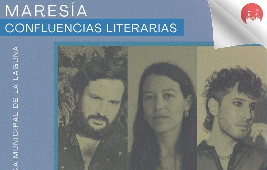 Sara Torres, Roy Galán y Ángelo Néstore en la Biblioteca Municipal de La Laguna