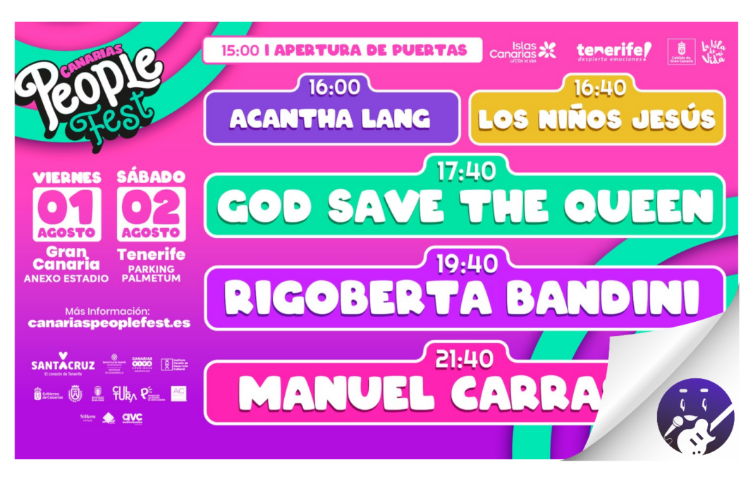 Canarias People Fest llega con Manuel Carrasco, Rigoberta Bandini y God Save the Queen para conquistar Tenerife